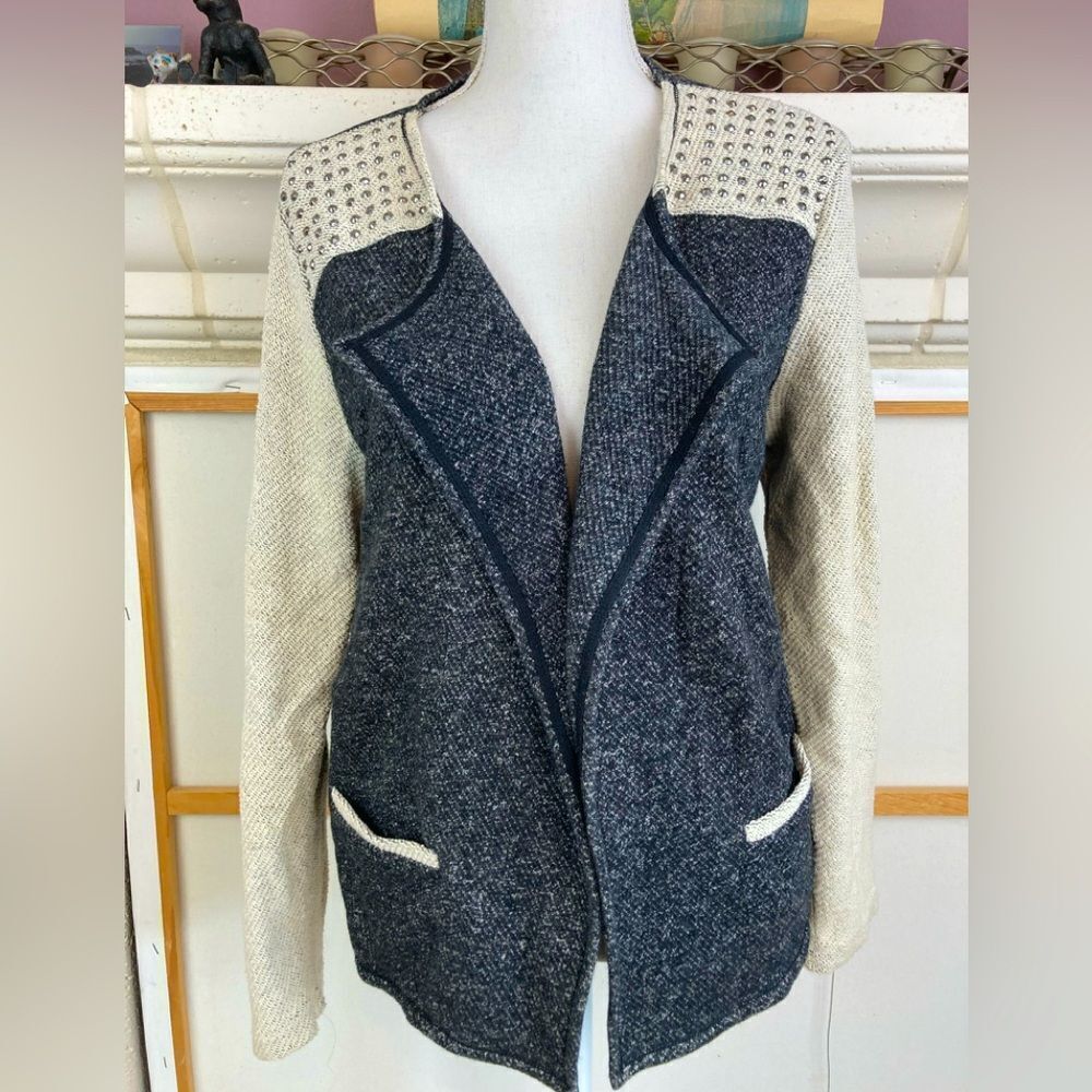 Style & Co. NWOT open moto soft jacket cardigan w/ studs and pockets